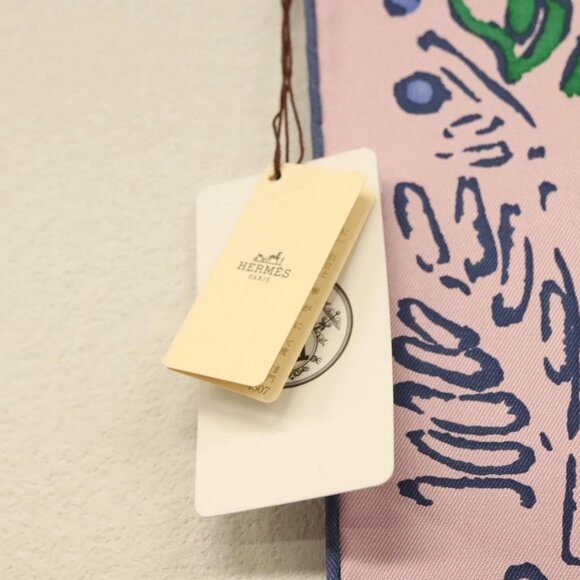 HERMES Carre 90 Scarf ""ISOLA DI PRIMAVERA"" Silk Pink Auth 133737 - Picture 4 of 16